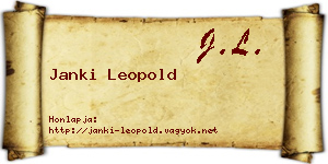 Janki Leopold névjegykártya